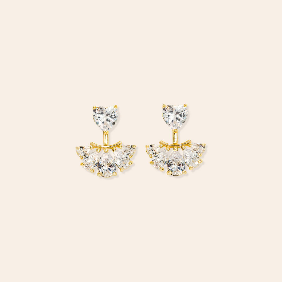 Sweetheart Ear Jacket Earrings