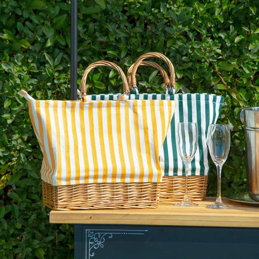 Willow & Fabric Cooler Bags - Rectangular Base