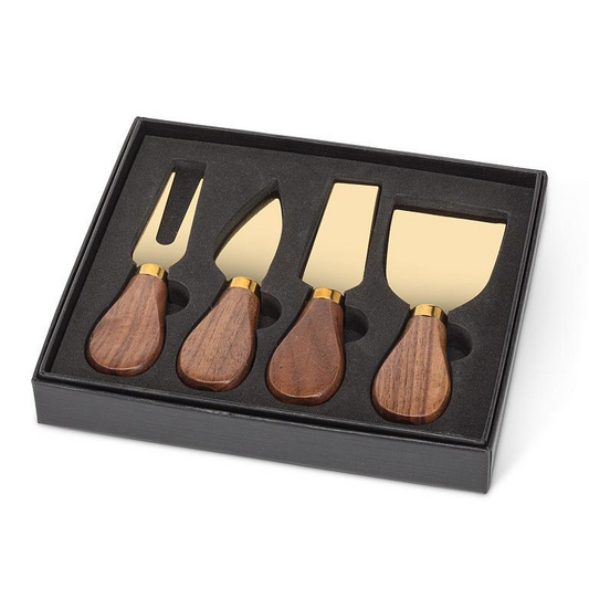 Walnut Handled Cheese Knives Set/4