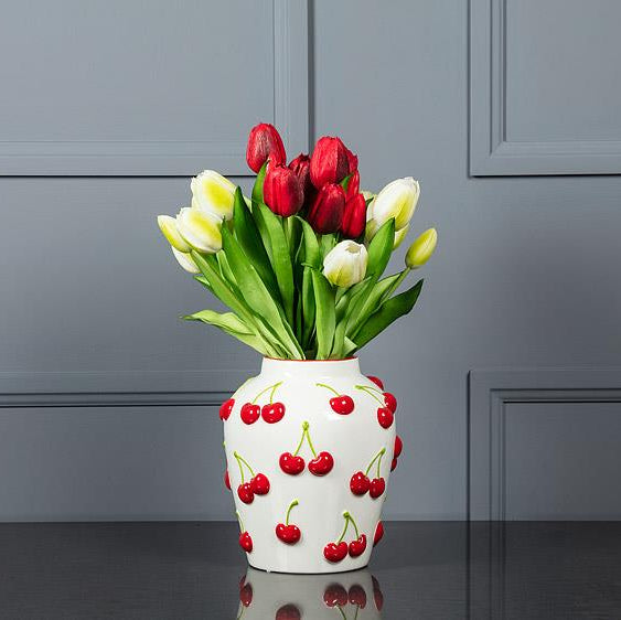 Ceramic Cherries Vase