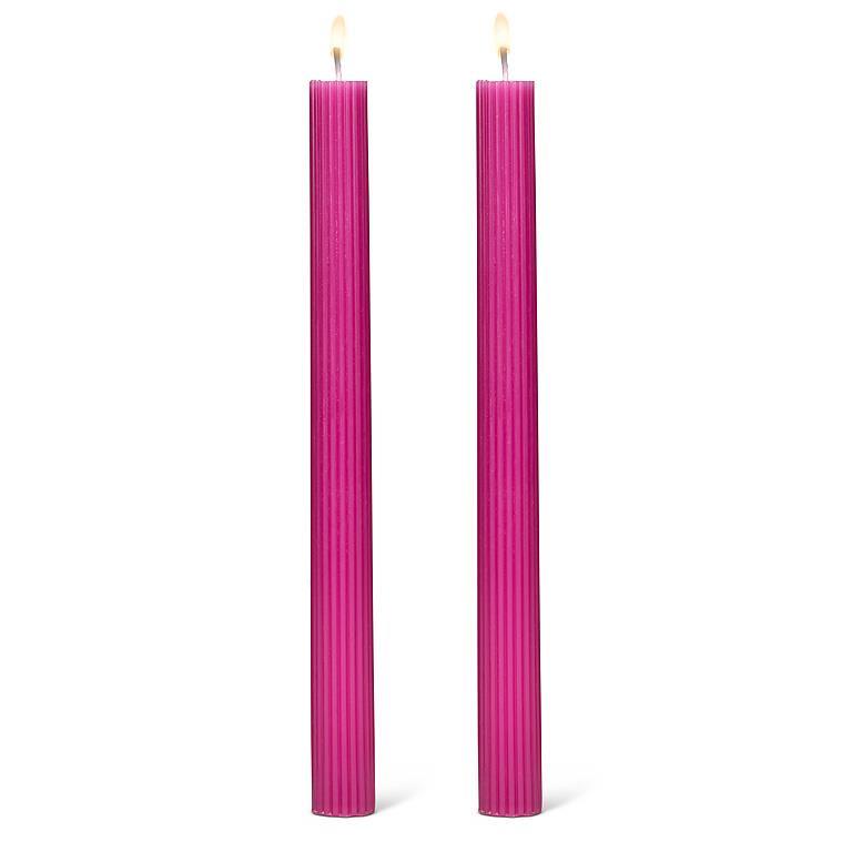 Ridged Taper Candles - Set of 2
