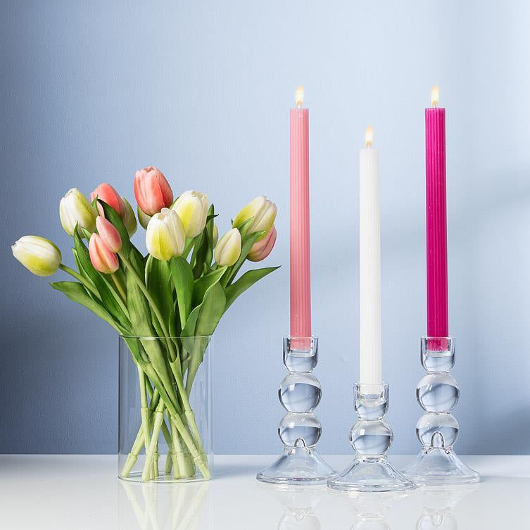 Ridged Taper Candles - Set of 2