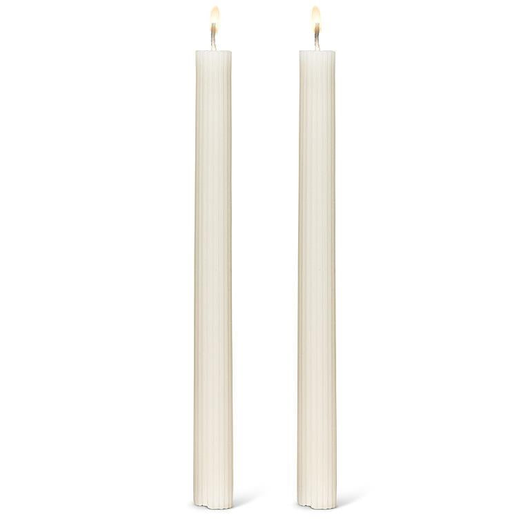 Ridged Taper Candles - Set of 2