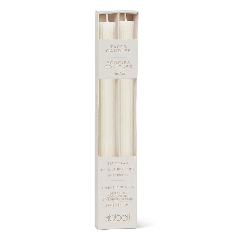 Ridged Taper Candles - Set of 2