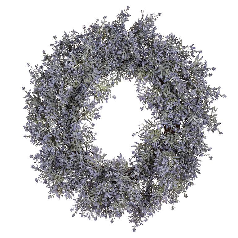 22" Purple Floral Sprig Wreath