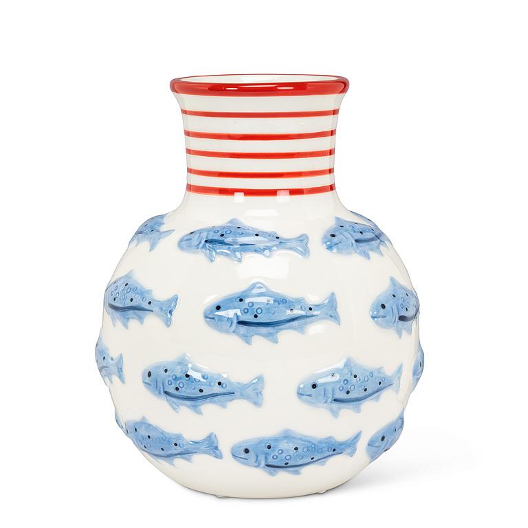 Swimming Fish Round Vase