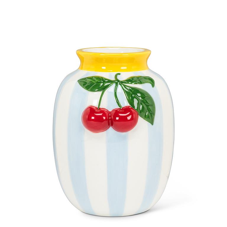 Striped Cherry Vase