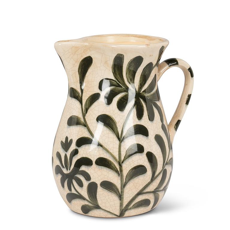 Green Frond Curvy Jug