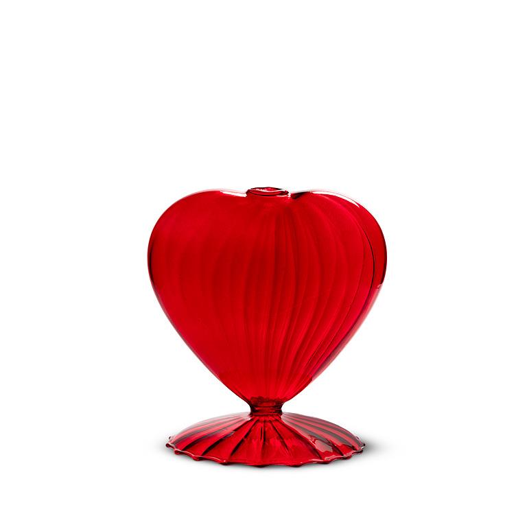 Glass Heart Pedestal Vases