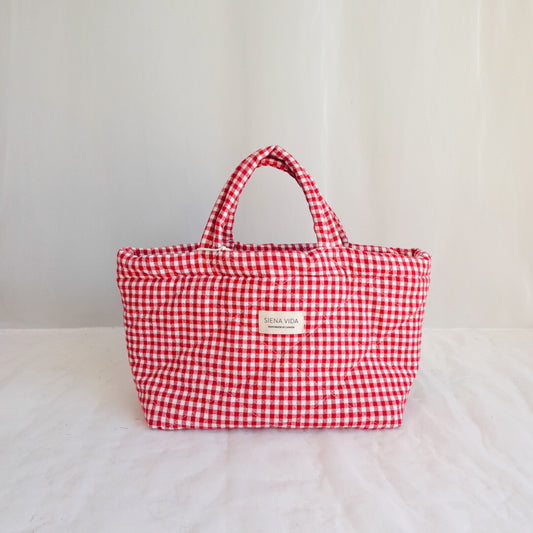Gingham Quilted Tote
