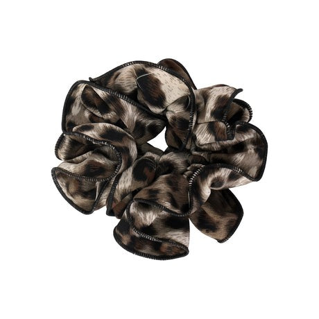Black Trim Leopard Scrunchie
