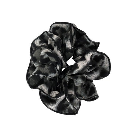 Black Trim Leopard Scrunchie