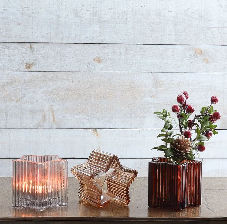 Glass Star Shaped Candle Holders