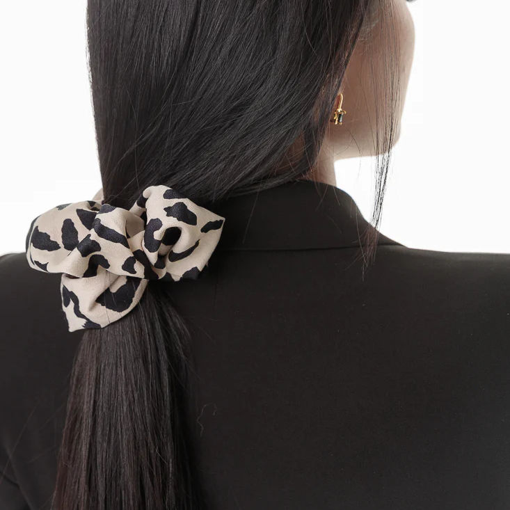 Animal Print Satin Scrunchie
