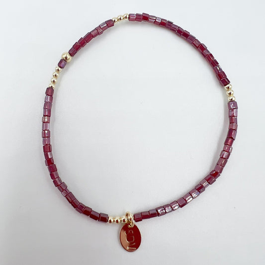 Crystal Layering Bracelet - Red and Gold