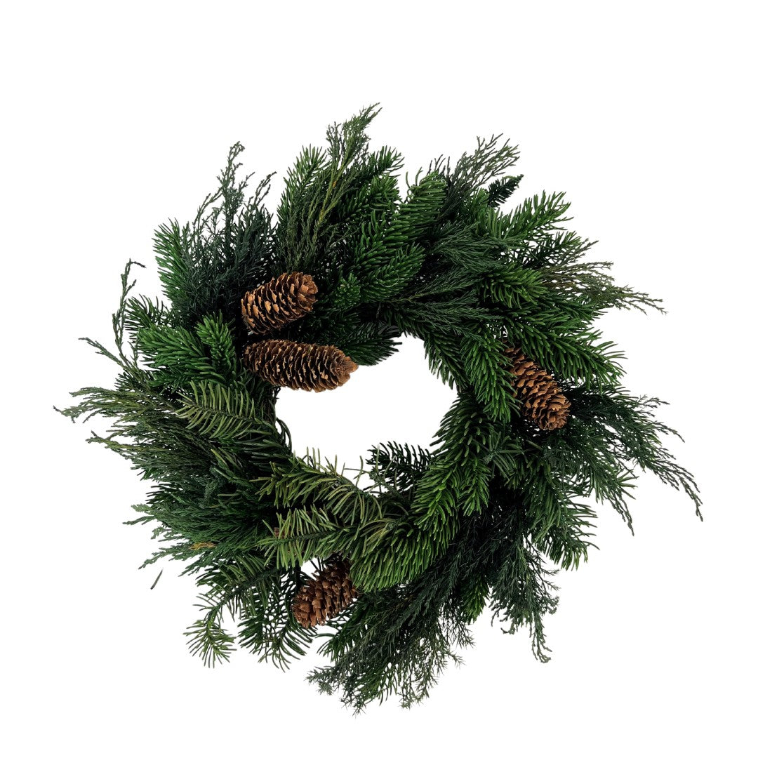 20" Preserved Spruce & Eucalyptus Pinecone Wreath