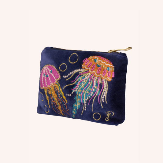 Mini Velvet Embroidered Pouch - Jolly Jellies