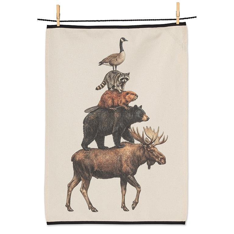 Canadian Animals Tea Towel
