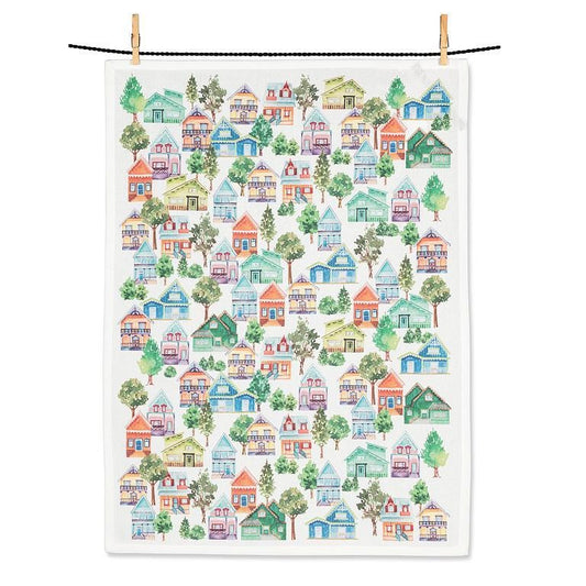 Colourful Houses Kitchen Towel