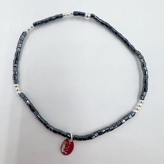 Crystal Layering Bracelet - Grey and Silver