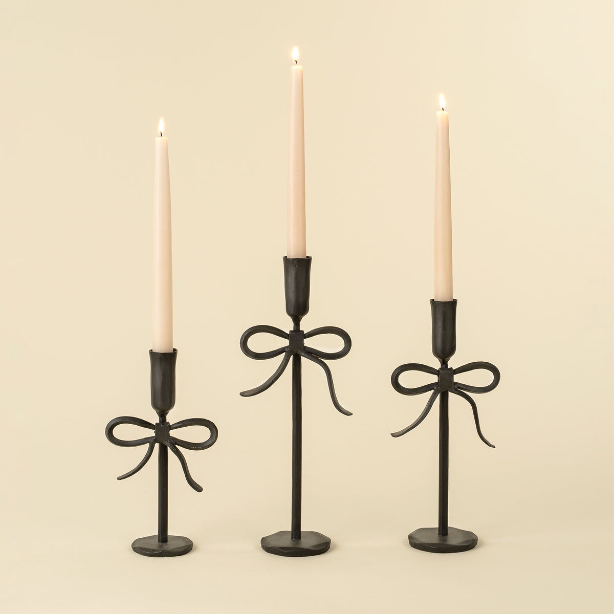 Bow Forged Candlestick Holders