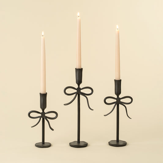 Bow Forged Candlestick Holders