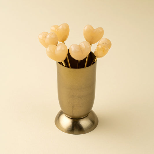 Sweetheart Cocktail Picks in Holder - Set/6