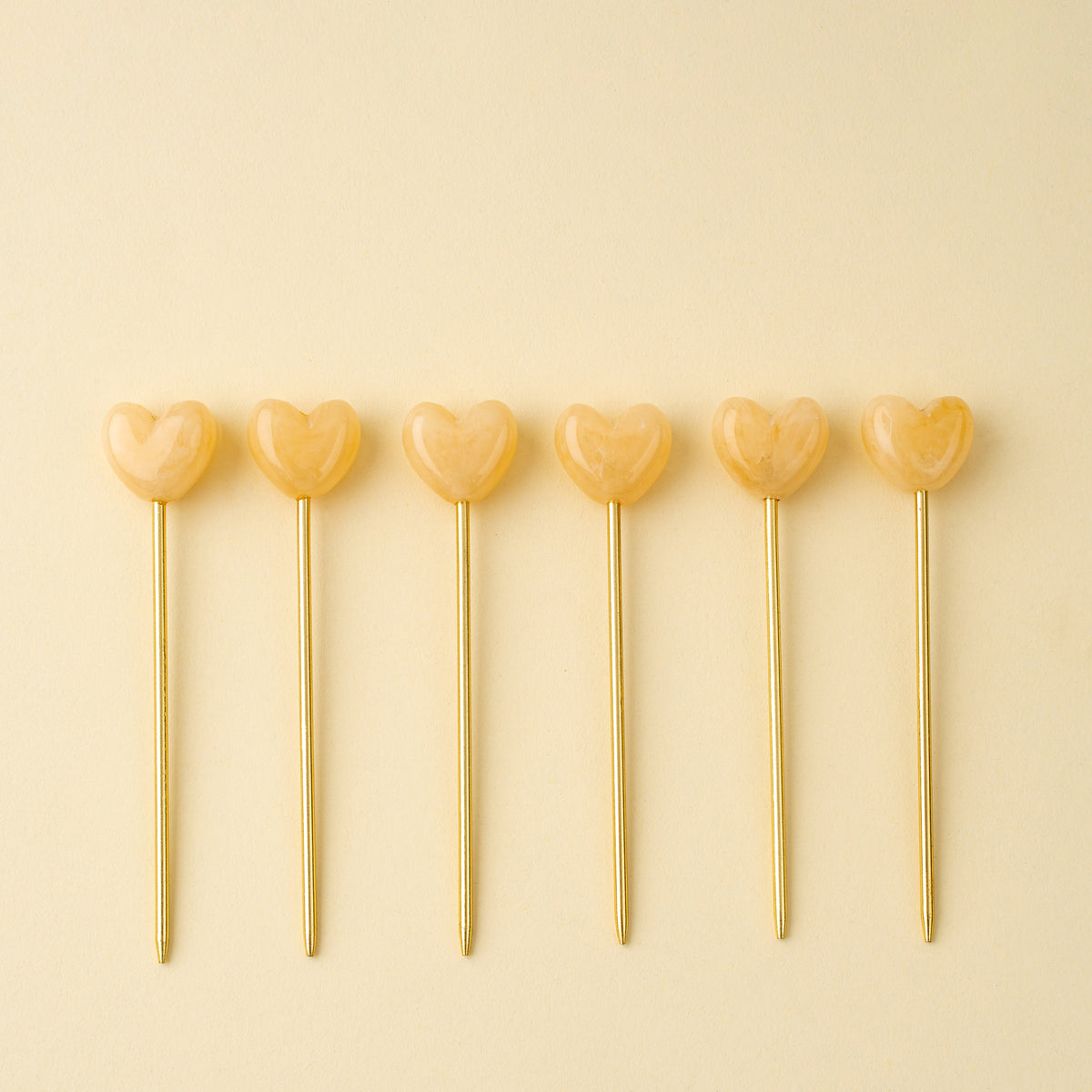 Sweetheart Cocktail Picks in Holder - Set/6