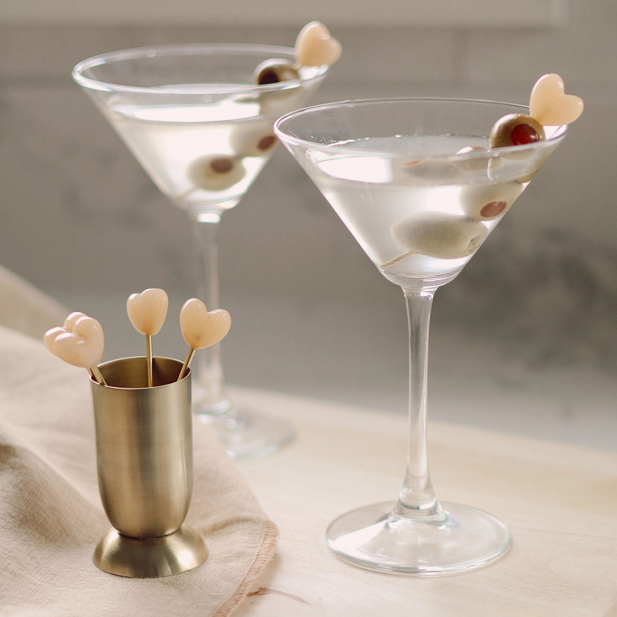 Sweetheart Cocktail Picks in Holder - Set/6