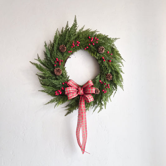 30" Vintage Christmas Cedar Wreath