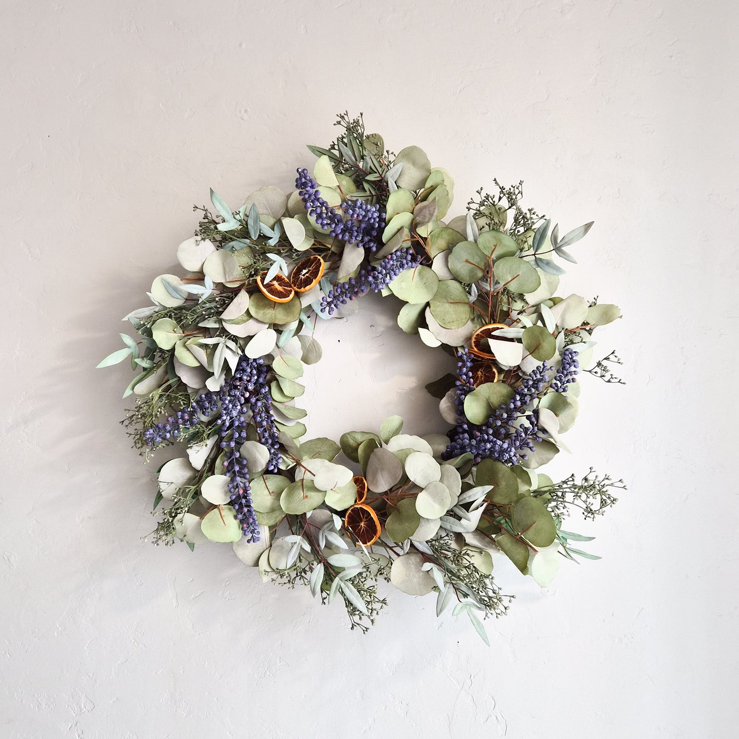 24" Eucalyptus and Festive Fruit Wreath