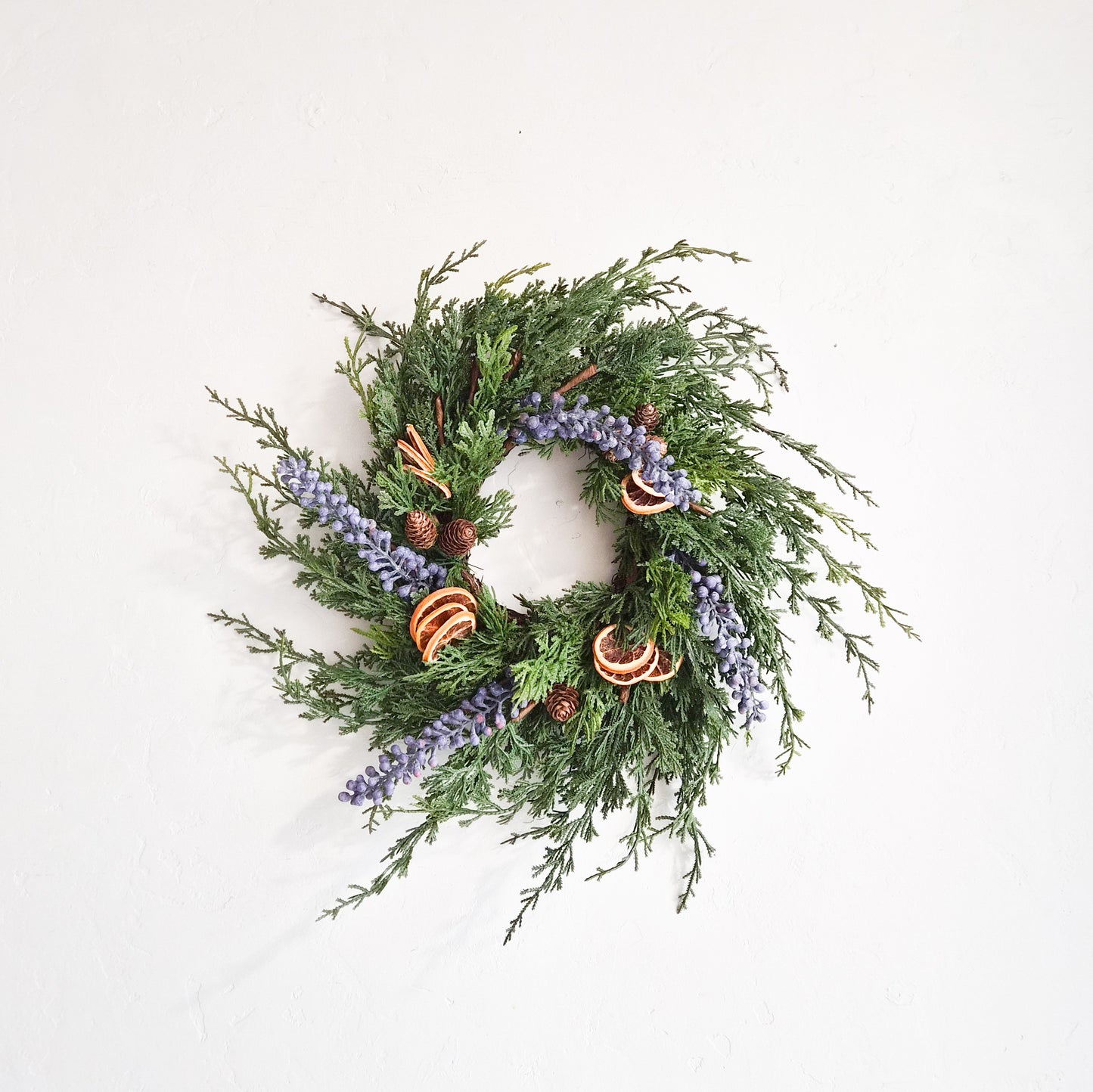 20" Red Cedar Wreath with Fruit and Pinecones