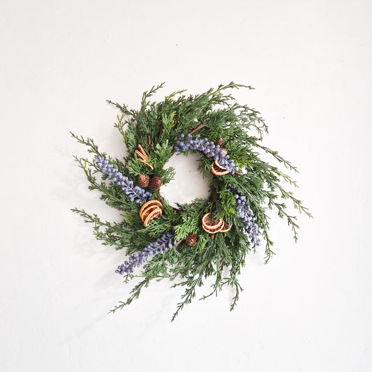 20" Red Cedar Wreath with Fruit and Pinecones