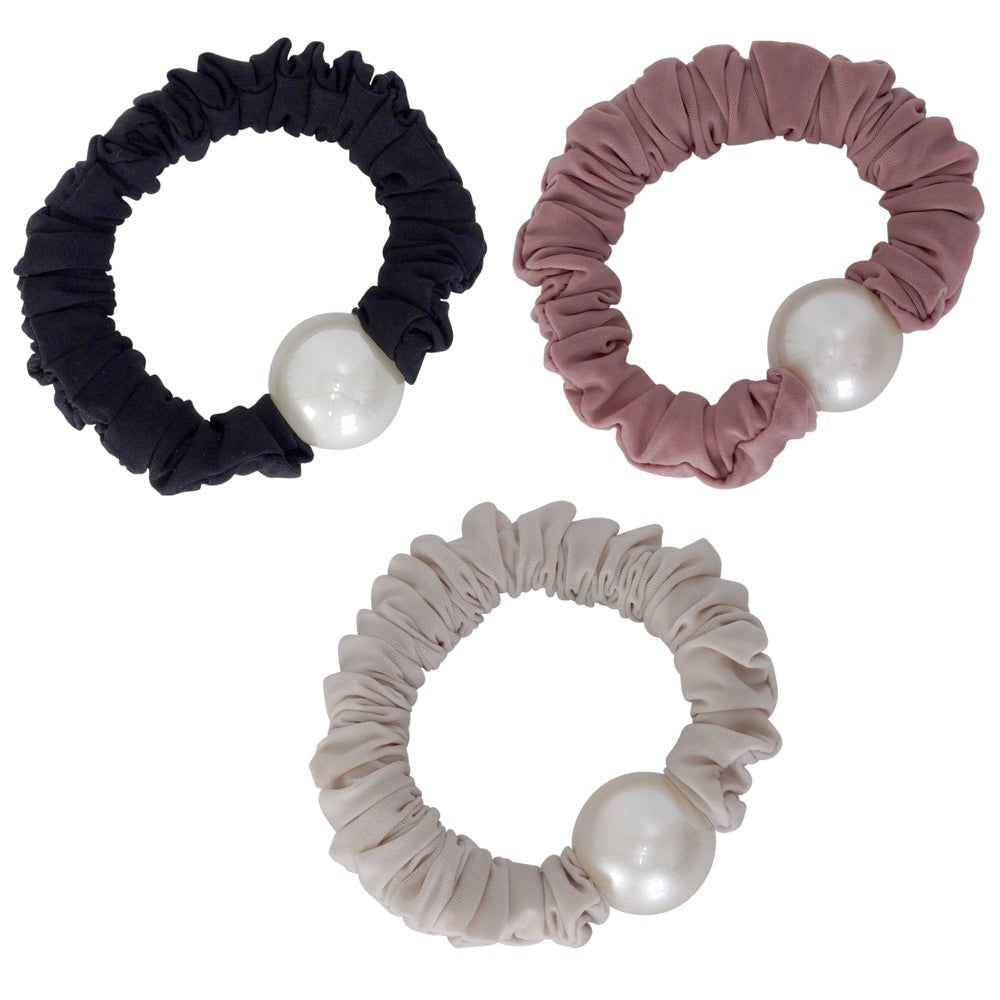 Silky Pearl Hair Elastics - Set of 3