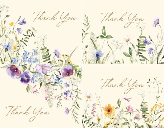 Premium Wildflowers Thank You Boxed Card Set
