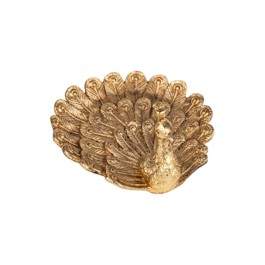 Gold Peacock Trinket Tray