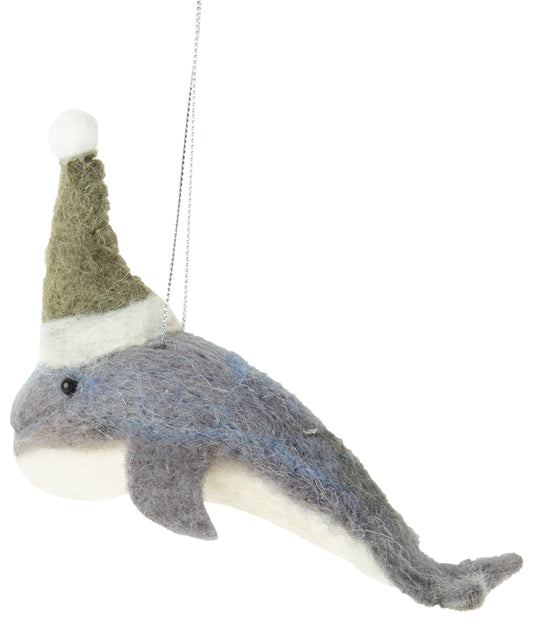 Felt Orca Whale Ornament
