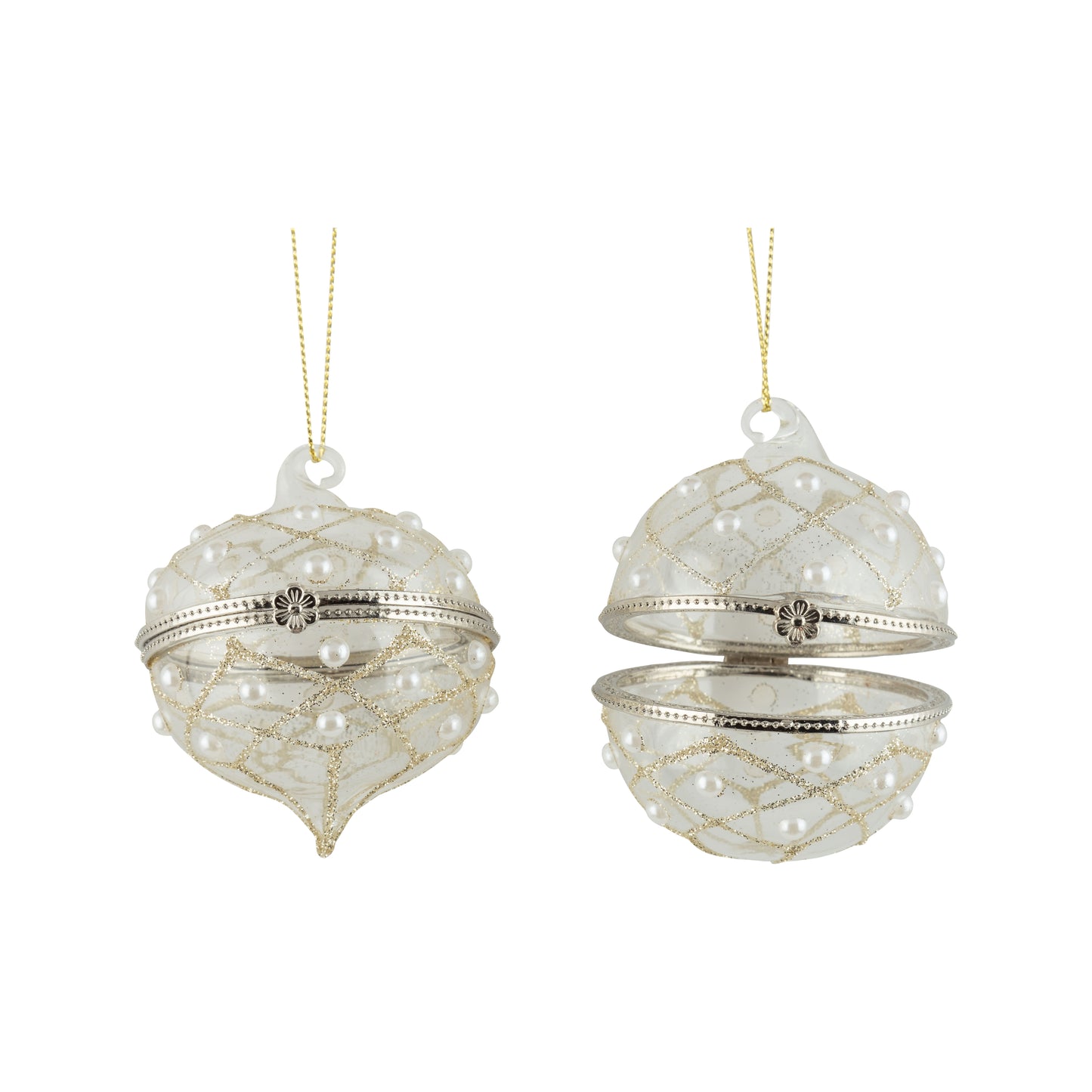 Embellished Clear Glass Keepsake Ornaments