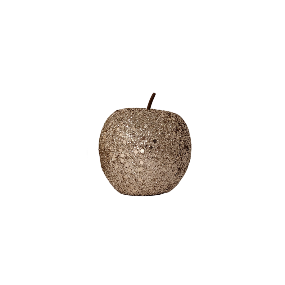 Gold Glitter Apple and Pear Ornaments