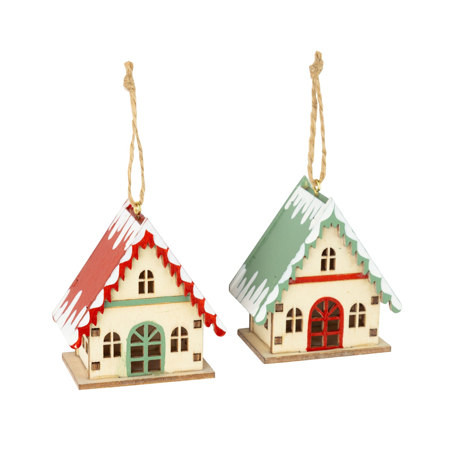Wood Chalet Ornaments