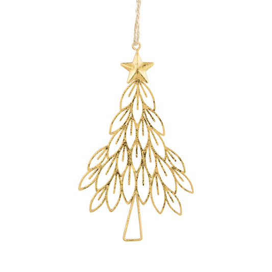 Gold Metal Tree Ornament