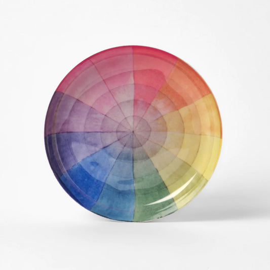 Printed Round Enamel Tray - Vintage Colour Wheel