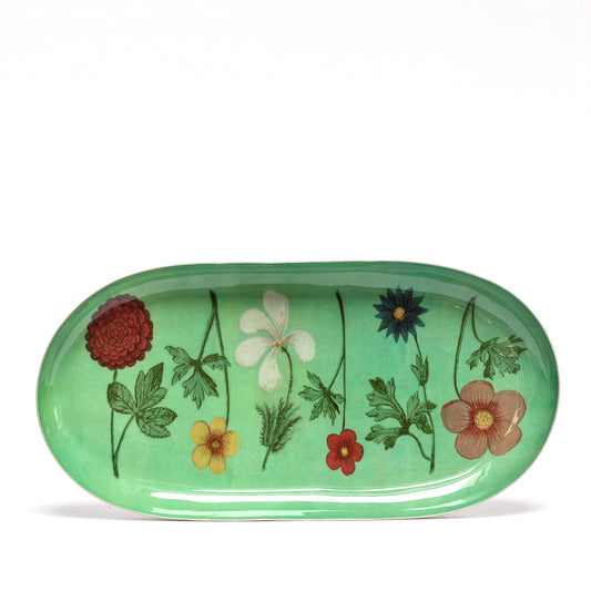 Printed Oval Enamel Tray - Festival of Flowers