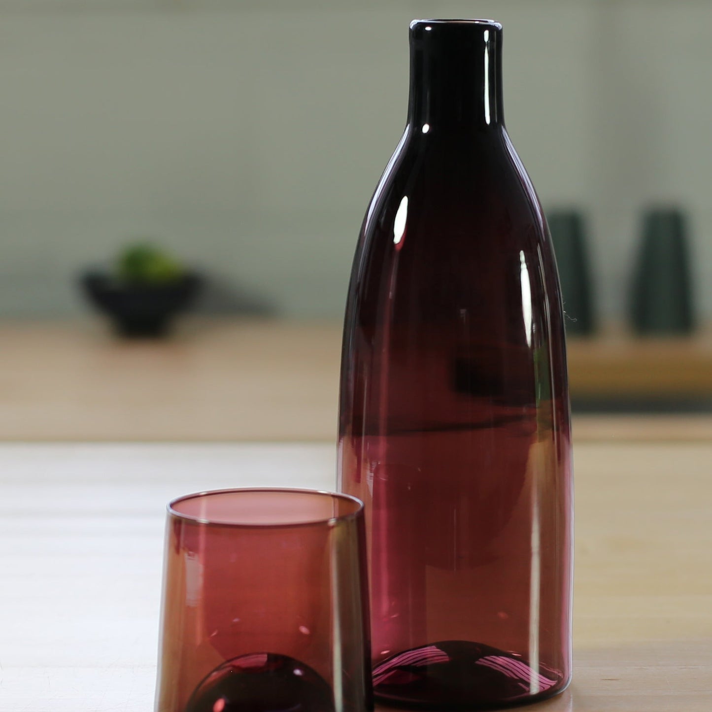 Hand-Blown Glass Water Carafe Set