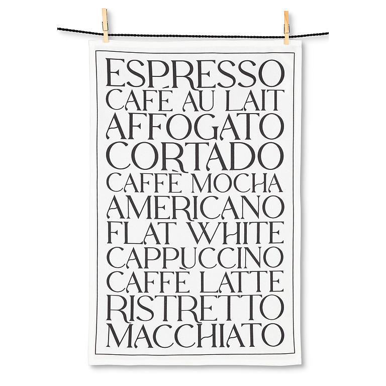 Coffee Text Kitchen Towel