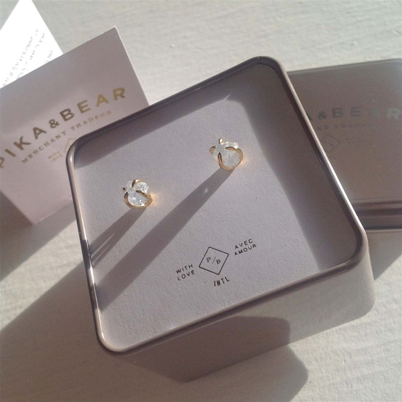 Vanessa Raw Aquamarine Gold Stud Earrings