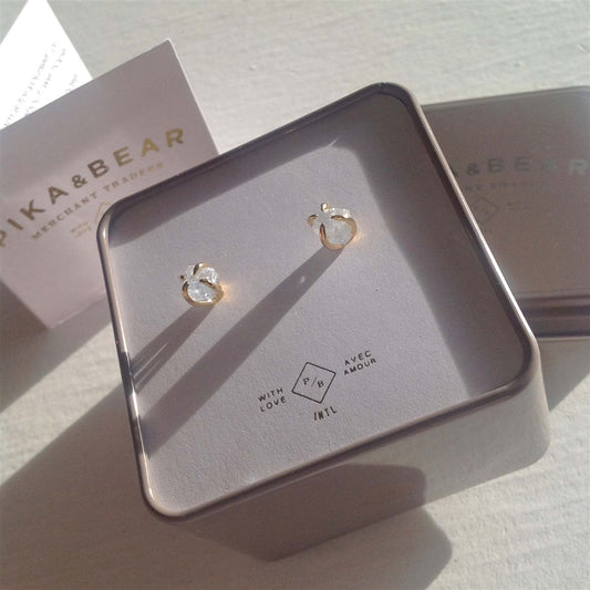 Vanessa Raw Aquamarine Gold Stud Earrings