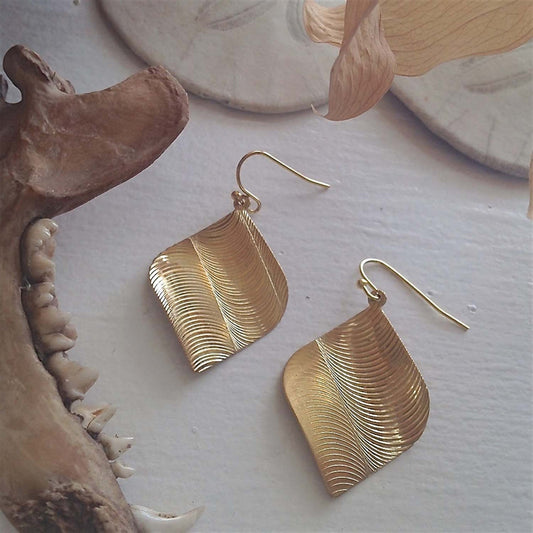 Eve Ensler Raw Brass Drop Earrings
