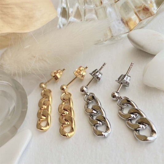 Curb Chain Drop Earrings