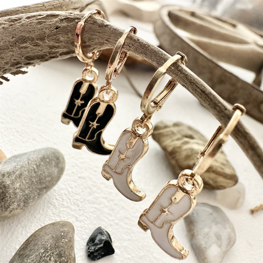 Cowboy Boot Charm Drop Earrings